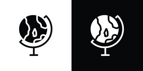 Globe icon for web design. solid vector icons