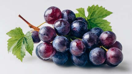 Fototapeta premium Freshly harvested grapes on a light background highlighting their vibrant colors and natural sheen