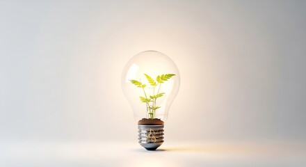 Sprout Inside Bulb - Sustainable Energy Concept, Bright Future, Clean Power.
