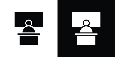 Exhibitor icon for web design. solid vector icons
