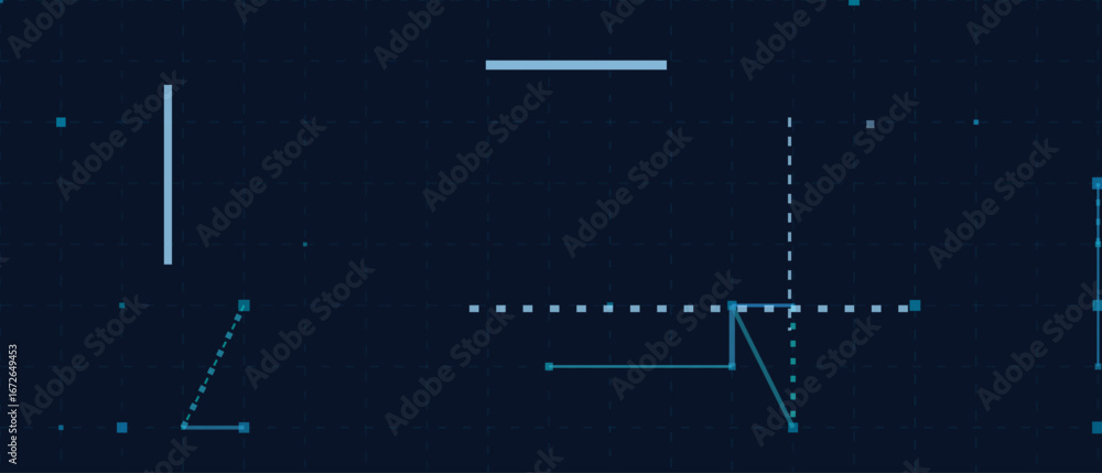 Aufkleber modern vector tech blueprint background with grid and lines.