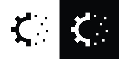 Digital transformation icon for web design. solid vector icons