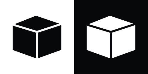 Cube icon for web design. solid vector icons