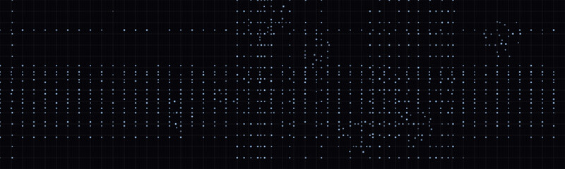Abstract digital grid with dotted pattern design in blue and black.