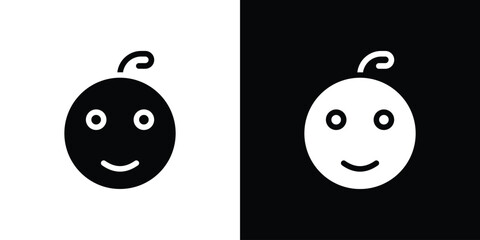 Child head icon for web design. solid vector icons