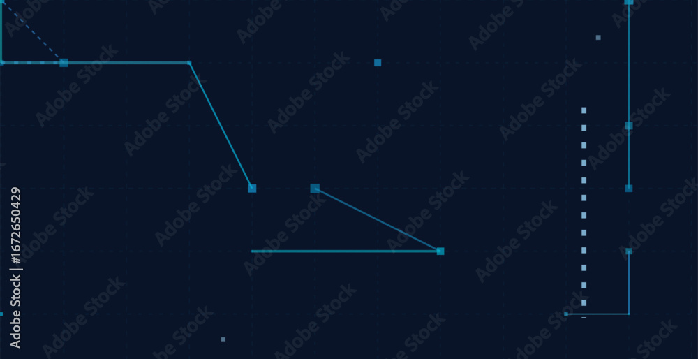 Aufkleber futuristic vector tech background with geometric digital grid and hud elements.