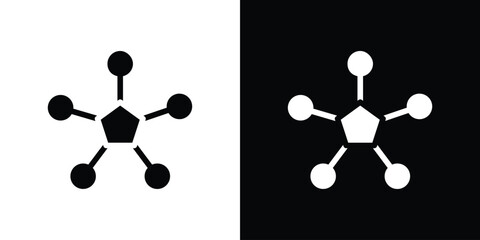 Chart connected icon for web design. solid vector icons