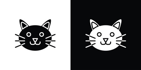 Cat icon for web design. solid vector icons