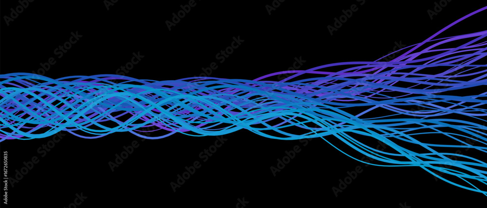 Aufkleber dynamic vector tech background with vibrant purple and blue wave patterns.