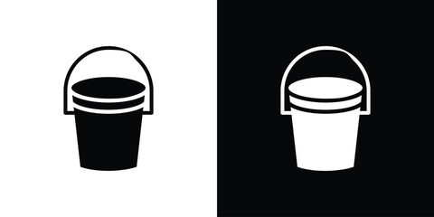 Bucket icon for web design. solid vector icons