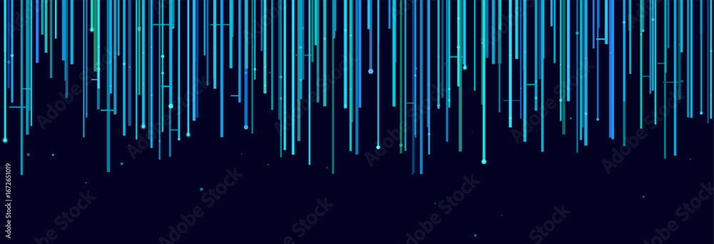 Aufkleber futuristic vector tech background with vertical blue lines and dots.