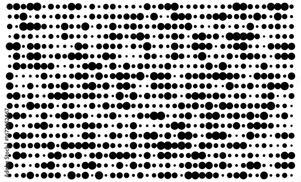 Aufkleber dynamic black dot pattern on white background vector for tech designs.