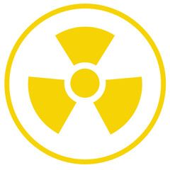 Fototapeta premium Yellow Radiation Symbol Warning Sign Against Danger