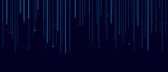 Futuristic vector tech background with vertical blue lines on dark theme.