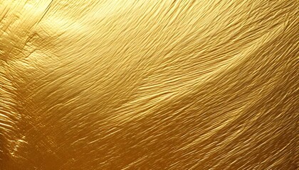 Obraz premium Abstract close-up of textured golden surface with flowing, diagonal lines, resembling fabric or liquid.