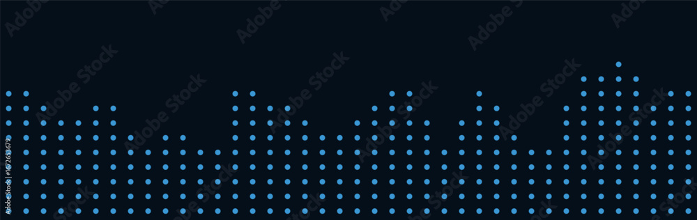 Aufkleber dynamic blue dot pattern on dark background for tech themed projects.
