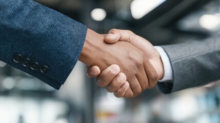 Business handshake close-up