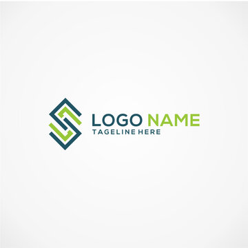 Modern S Monogram Logo Design &ndash; Geometric Green and Blue Business Brand Identity