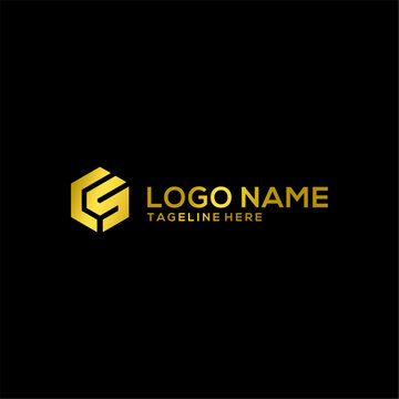 Luxury CS Monogram Logo Design &ndash; Modern Hexagon Gold Gradient Brand Identity