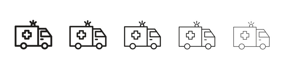 Ambulance icon for graphic designs. Icon vector design