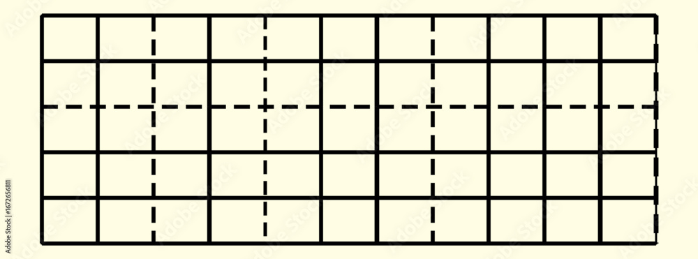 Aufkleber geometric grid pattern with solid and dashed lines on light background.