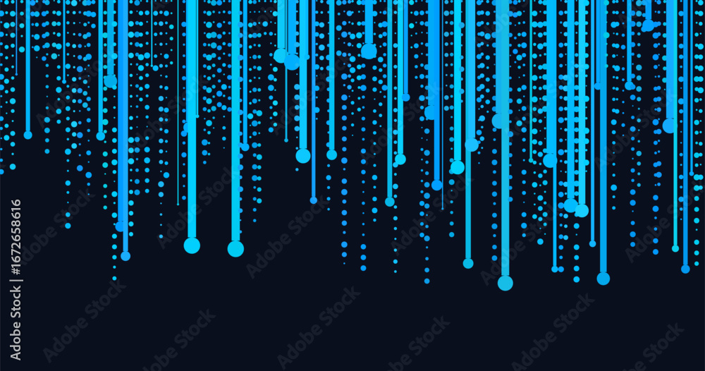 Aufkleber dynamic vector tech background with blue lines and dots on dark surface.