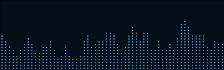 Futuristic vector tech background with dotted skyline design.