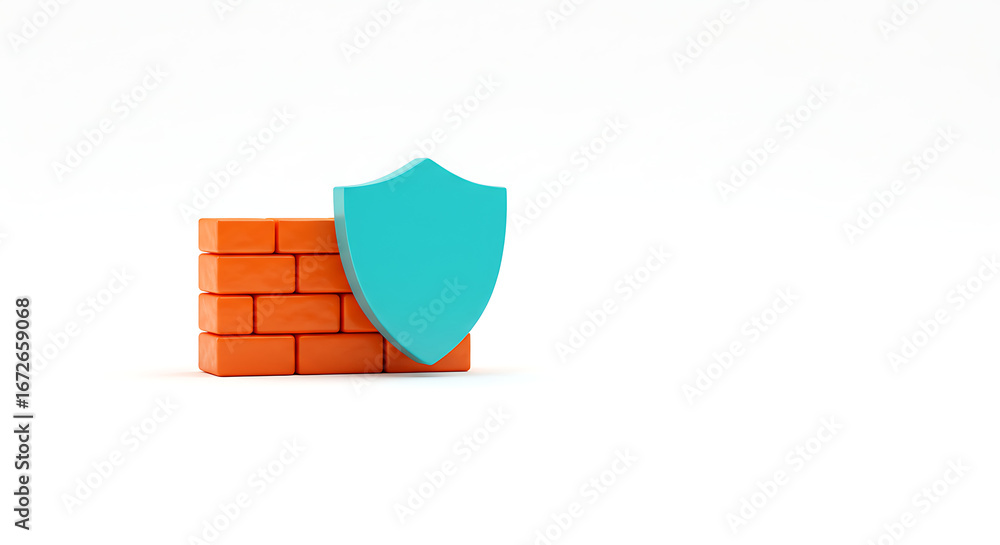 Aufkleber cyber shield: a symbolic representation of digital security, featuring a protective shield resting a