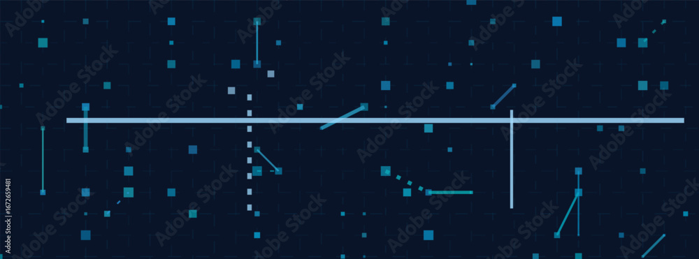 Poster futuristic vector tech background with geometric elements.
