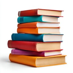 A stack of colorful books arranged neatly, representing knowledge and education