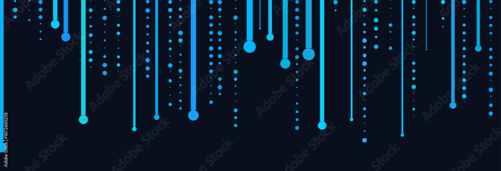 Aufkleber futuristic vector tech background with blue dots and lines on dark canvas.