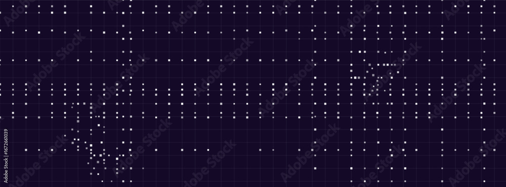 Aufkleber abstract vector tech background with digital grid and dotted pattern on dark surface.