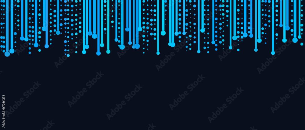 Aufkleber futuristic vector tech background with blue lines and dots on dark surface.