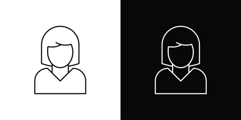 Woman icon Lineal Style Vector Illustration. Vector symbol pictogram
