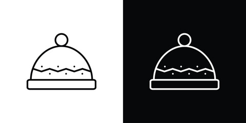 Winter hat icon Lineal Style Vector Illustration. Vector symbol pictogram
