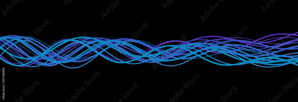 Aufkleber dynamic vector tech background with intersecting blue and purple waves.