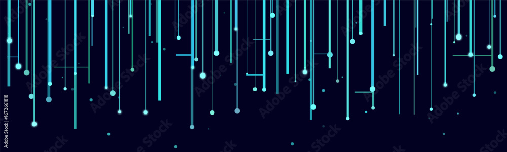 Poster futuristic vector tech lines in digital blue gradient background.