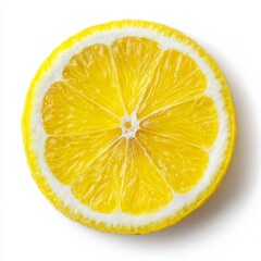 A vibrant slice of a fresh, juicy lemon, showcasing its refreshing and zesty appeal