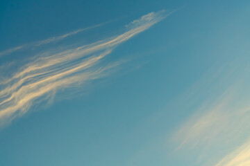 Cirrus Cloud Streaks in Evening Sky