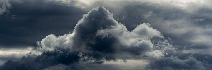 Dark Heavy Cumulonimbus Clouds Panorama
