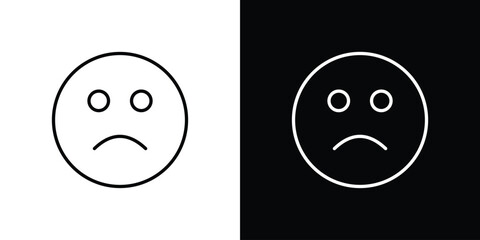 Sad icon Lineal Style Vector Illustration. Vector symbol pictogram