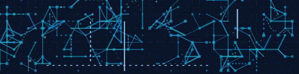 Dynamic vector tech background with geometric lines and digital patterns.