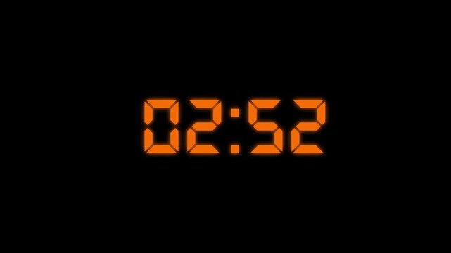 3 minute countdown animation from 180 seconds to 0 seconds. 3 minute countdown timer with alpha channel animation. 180 seconds to 0 seconds countdown on a transparent background