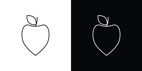 Peach icon Lineal Style Vector Illustration. Vector symbol pictogram