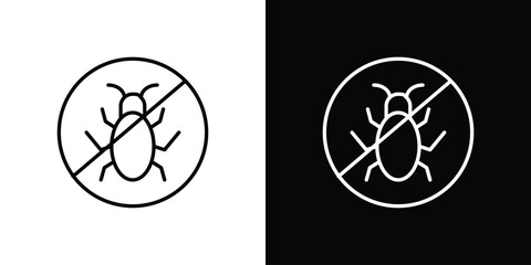 No Bug icon Lineal Style Vector Illustration. Vector symbol pictogram