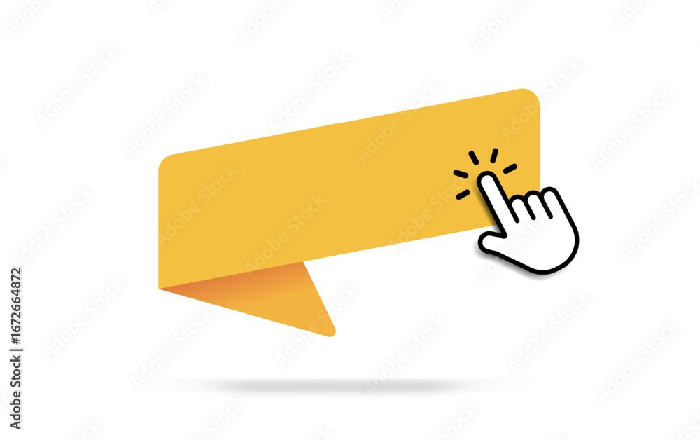 Poster click here web buttons with hand cursor. set of action button with arrow pointer. click button. mode