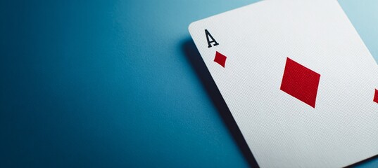 Obraz premium ace of diamonds on blue background