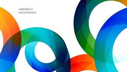Obraz premium Colorful Abstract Swirls Infographic Background Design.