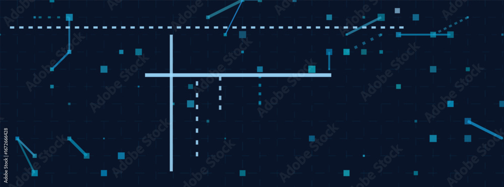 Aufkleber digital vector tech background with geometric lines and dotted patterns.