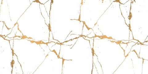 White Background with Gold Vein Abstract Texture

